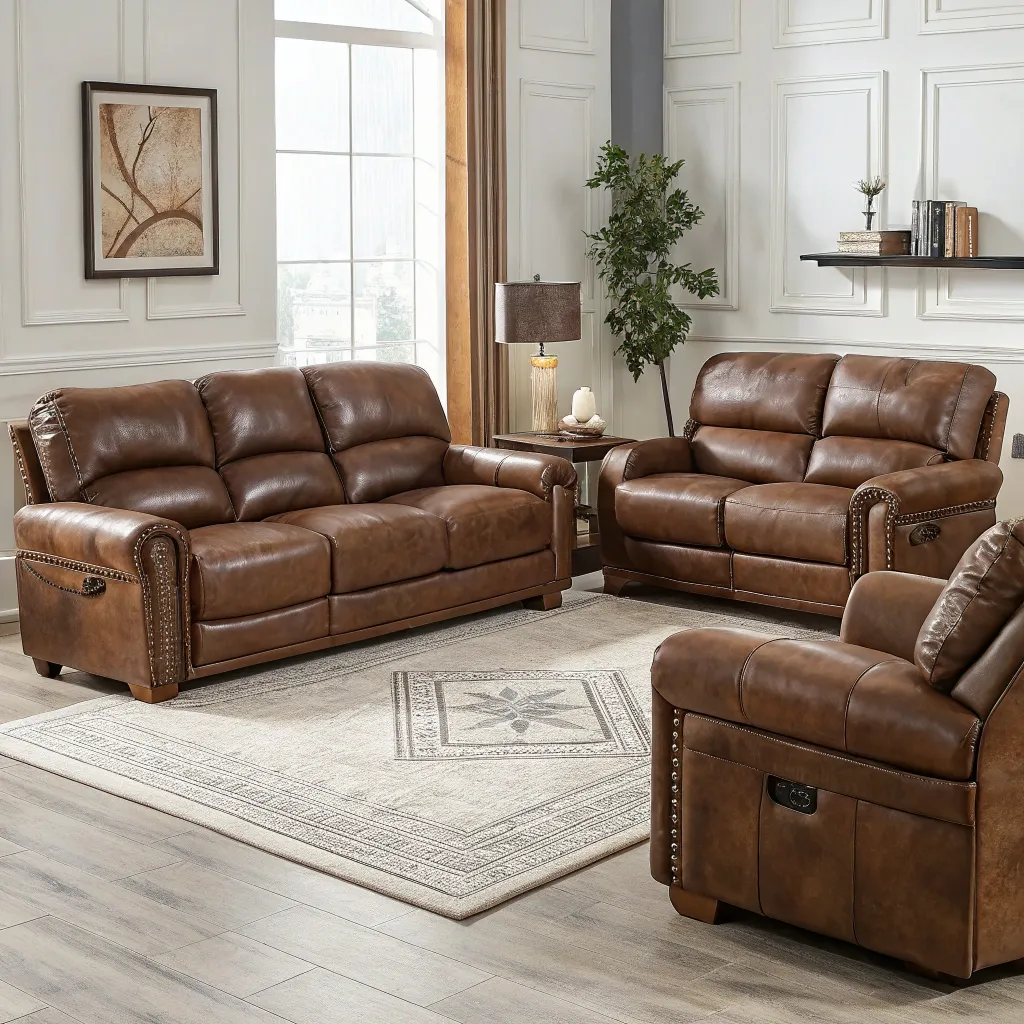 Leather Sofa Set